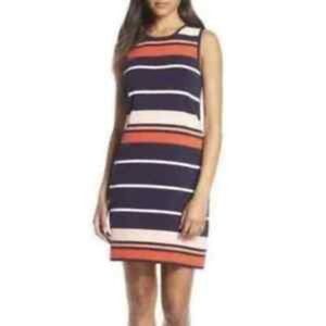 Eliza J Striped Knit Sleeveless Shift Dress